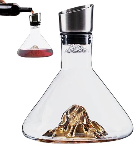 Decanter Per Vino – Caraffa Aeratore In Da 8,66 Pollici | Bottiglia Di Da 1500 Ml - Filtro Integrato Per Compleanni. Il Contenitore Specializzato Da 620 G Migliora L'ossidazion
