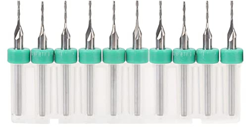 10 pezzi, fresatrice in carburo a 2 scanalature, fresa a finitura CNC in acciaio al tungsteno per acciaio al carbonio, leghe di acciaio inossidabile, scanalature a spirale resisten (2 lame 1mm (10