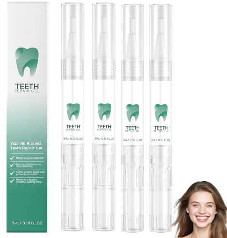Gel di riparazione dei denti, kit di riparazione delle gengive in caso di perdita di gengive, penna essenza sbiancante dei denti, smacchiatore, pulizia della bocca, protezione gengive, respiro fresco