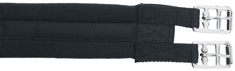 Kerbl Sattelgurt, Gepolstert, Rollenschnallen, Baumwollgurt, Schwarz 100-140cm