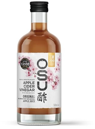 OSU Apple Cider Vinegar with the Mother and Apple Juice 500 ml. Vegan Friendly & Gluten Free.