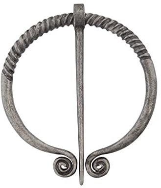 Vintage Viking Brosche Kaminsims Pin Schal Schal Schnalle Verschluss Pin Brosche Medieval Penannular Brosche Horn Abzeichen Schmuck für Kostüm Zubehör Silber