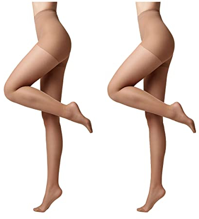 Conte elegant modellierende Damenstrumpfhose 2er Pack - ACTIVE 40 DEN - Stimuliert die Blutzirkulation formende Feinstrumpfhose Damen Strumpfhose - Farbe Natural Größe 5