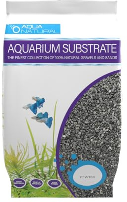 Aqua Natural Pewter Black 20lb Gravel Substrate for aquascaping, Aquariums, vivariums and terrariums 4-6mm