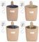 4 Piezas Bolsa de Almacenamiento para Colgar, Cesta de Almacenamiento Plegable con Asa y 8 Gancho, Cestas Algodón y Lino, Plegable Bolsa de Almacenamiento para Juguetes, Maquillaje, Artículos Pequeños