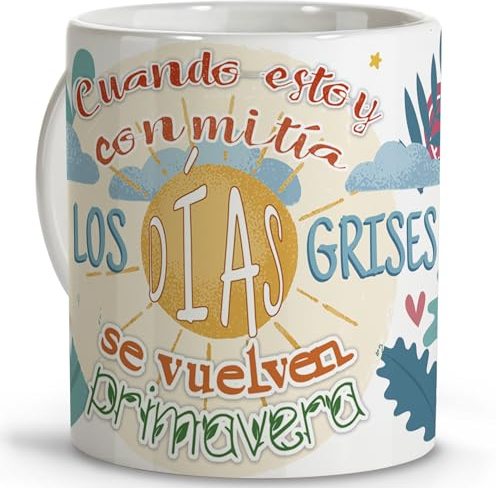 LolaPix Regalos para tia. Tazas originales para regalar. Regalo tía. Regalos para mi tía. Taza cerámica 330 ml.