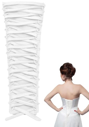 nbeads Kit de Corsé Vestido Cremallera Reemplazo, Corsé Conjunto De Espalda Con Ajuste Ajustable Para Vestidos De Fiesta Formal, Blanco, M