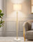 Qingmiao Stehlampe Wohnzimmer Gold Modern Stehleuchte, 3 Farbtemperaturen und Höhe verstellbar, Stehlampe mit Stoff Lampenschirm, Standleuchte für Schlafzimmer,Büro