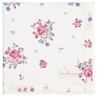 GreenGate Jalia Stoffserviette mit Spitze White 40x40cm