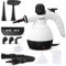 GLOIL Nettoyeur vapeur pour tout, portable multi-usages avec 10 accessoires pour tapis, rideaux, canapés, cuisines et salles de bains. (Black)
