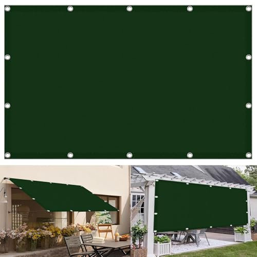 Patio Toile d'ombrage Voile 1.2 x 1.9 m Protection UV Protection Contre La Poussière Housse de Auvent Jardin avec Œillets, Kit de Fixation pour Jardin, Extérieur Terrasse, Vert