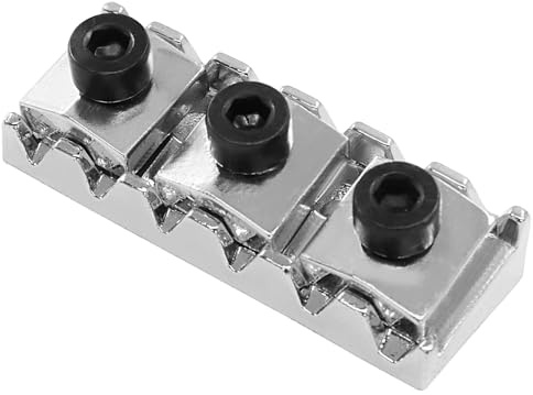 Cjueiom Låsmutter för gitarr, 42 mm gitarr, Tremolo brygglås med skiftnyckelskruv, stränglås för Floyd Rose Style elgitarr, kompatibel med dubbellåsande Tremolo-system, silver