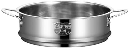 LIXSAZSE Vaporera de acero inoxidable, redonda, antioxidante, portátil, resistente al calor, lavable, bandeja de cocina al vapor para el hogar, 26cm
