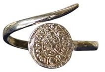 Phaistos - Anillo de plata ajustable con moneda griega minoica antigua de 9 mm