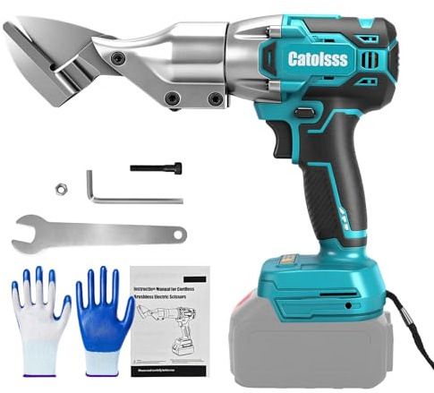 Akku Elektrische Metallschere für Makita 18V,Bürstenlos Elektrische Schere zum Schneiden von Stahl, 360-Grad-Schwenkkopf für Bleche, Teppiche, Stoff, Leder, Papier (ohne Akku)