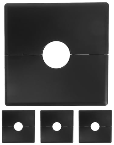 COHEALI Placa de Cubierta Adhesiva Desmontable para Cables 22Mm Negra 4 Piezas Tapa Pasacables con Orificio para Enchufe y Interruptor Protección Resistente al Agua para Oficina y