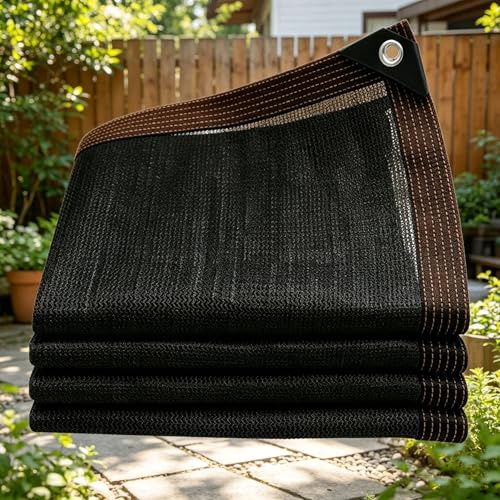 Lona Sombra Exterior 360 x 400 cm Resistente a Los Rayos UV, Transpirable y Protector Solar Vela Sombra para Patio para Pérgola, Plantas de Patio, Gallinero, Exterior, Negro