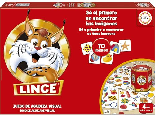 Educa - Lince 70 Imágenes | Juego de Mesa Educativo de Observación y Agudeza Visual | Memoria y Reflejos | para Toda la Familia | Regalo para Niños a Partir de 4 Años