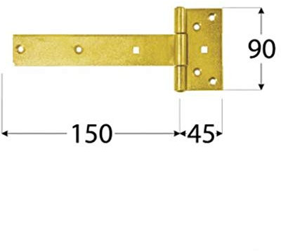 10x Kreuzgehänge mit vernietetem Stift 150/45x90mm Torband Türbänder