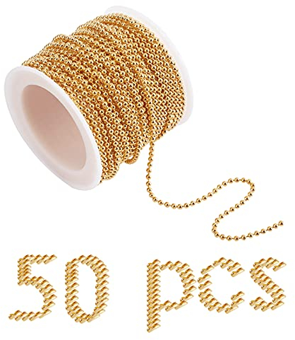 SUNNYCLUE 32 Fuß/10 m Messing Kugelketten Gliederspule Bulk Halskette Schmuckherstellung Ketten Mit Kugelkettenverbindern Für Halsketten Armbänder Anhänger Schmuckherstellung