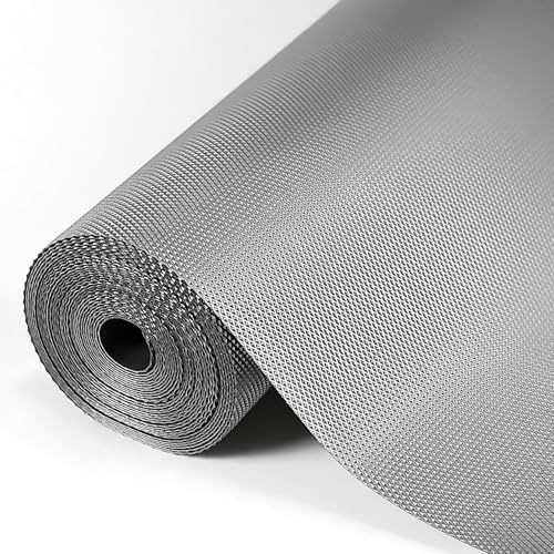 Hersvin Shelf Liner, 24 x20' Non-Adhesive Drawer Liners EVA Kitchen Cupboard Cabinet Covering Undersink Mat Washable Fridge Lining Paper (Gray/Diamond)