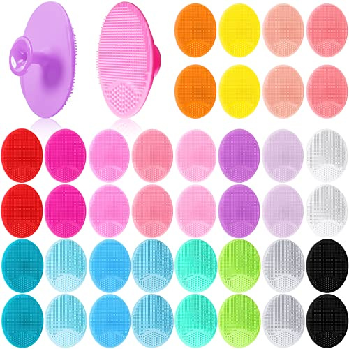 Nuogo 40 Pcs Facial Cleansing Brush Scrubber Exfoliator Brush, Mixed Colors