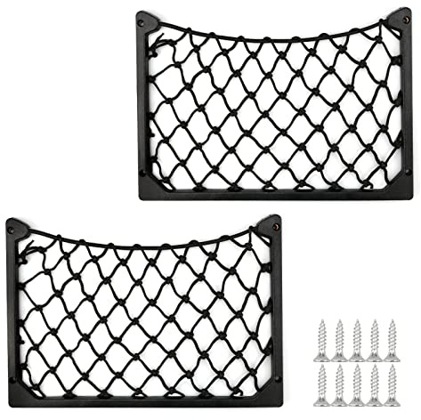 2 pezzi rete portaoggetti auto con vite organizer rete 31 x 21 cm multifunzionale sedile auto rete portaoggetti per camper/furgoni/barche