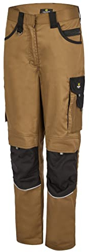 Hans Schäfer Workwear HSW Professional – Lange Arbeitshose für Damen – Modische und leichte Bundhose mit Knietaschen, strapazierbar und qualitativ – Sand, 34