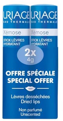 Maquillaje de la marca Uriage, labial hidratante, Xemose Stick de 4 gramos, Bálsamo Labial Duplo 2X1, Hidratante Labios, Hidrata Y Nutre Los Labios