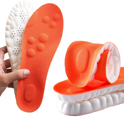 Solette in Memory Foam con supporto per l'arco plantare per donne e uomini, inserti per scarpe da ginnastica, scarpe sportive e stivali, traspiranti e ammortizzanti(39.5/40 EU,Arancione)