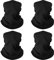 Finvizo Multifunctional Headwear 4 Pack Neck Gaiter: Elastic Tube Scarf Face Mask Bandana Balaclava Snoods, Black