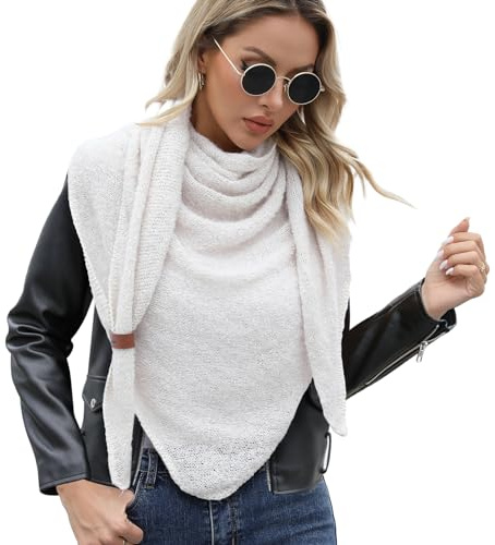 Vijamiy Sciarpa Donna Invernale Triangolare Calore Pashmina Sciarpe A Tinta Unita Morbido E Confortevole,Multifunzionale Sciarpa A Triangolo Grande 200cm*80cm