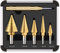 Stufenbohrer-Set mit automatischem Körner, HSS Titanium Hochgeschwindigkeitsstahl-Stufenbohrer, 50 Größen, Stufenbohrer für Metall, Aluminium, Holz, Kunststoff, 5-teilig