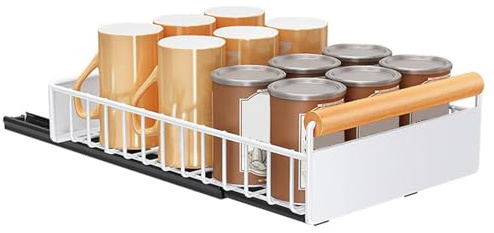 CUSROS Bandeja de drenaje extraíble, organizador de cocina, multifuncional, almacenamiento de platos con cajón deslizante, resistente, gran capacidad, desmontable C