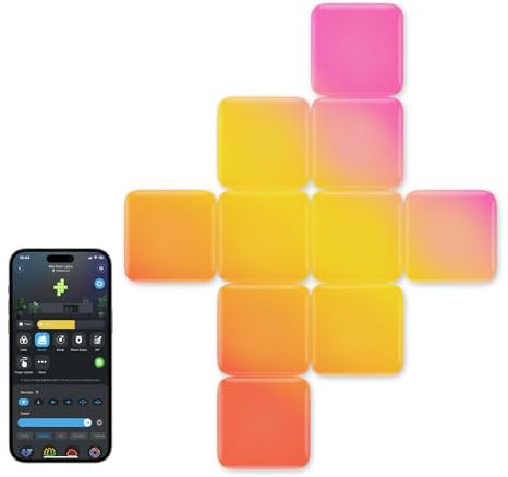 Govee Mini Panel Lights, RGBIC LED Wall Panels, Smart DIY Cube Wall Light, Works with Matter, Alexa, Google Assistant, Sync with Music, Square Lights for Gaming Room, Bedroom, Living Room, 10 Pack