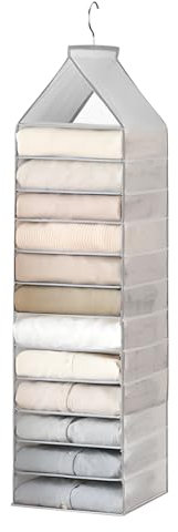 Hängeorganizer, Faltbare Hängeaufbewahrung Organizer, Hängeregal Kleiderschrank mit 12 Fächern, Hängende Netz-Aufbewahrungstasche, Kleiderschrank Organizer hängend für Zuhause/Wohnmobil/Camping