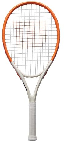 Raqueta de Tenis Elite Wilson Roland-Garros, Fabricada con Marco Volcánico, con Cabeza Generosa y Empuñadura Suave para un Manejo Fluido, Color: Azul Marino/Blanco, Talla: 1