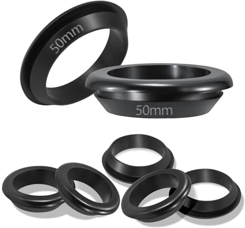 TXXATX 6 stycken gummihylsor kabelgenomföring ID 50 mm kabelgenomföring gummi installationsdiameter 60 mm kabelpip vattentät genomföring kuddar svart gummihylsor för kabeltrådar skydd