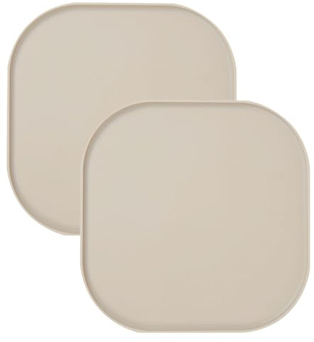 Tappetino Alimentare Impermeabile per Cani e Gatti, Tappetino Impermeabile in Silicone per Ciotole, Antiscivolo, Facile da Pulire, Sicuro per Alimenti (Beige, 26cm x 26cm)