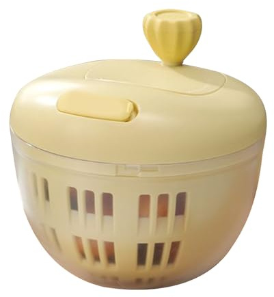 Cuenco giratorio de lechuga, herramienta de enjuague de ensalada de 800 ml, contenedor de secado de verduras | Equipo compacto de lavado de verduras de hoja verde, giratorio manual de cocina con
