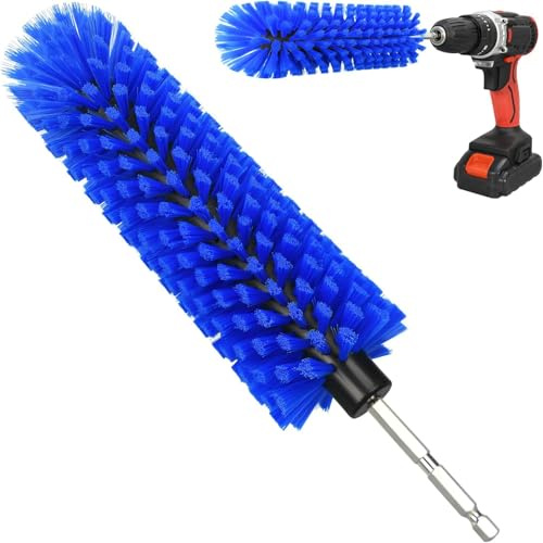 Spazzola per trapano per ruote e bottiglie dell'auto, spazzola per la pulizia dell'auto ad alta densità e durevole per ruote, cerchioni, motori, scarico, bottiglia (blu scuro)