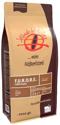 F.U.R.O.R.E. (Furore) Premium Kaffee für den Vollautomaten | ganze Bohne, mittelkräftig, mit wenig Säure | 100% Arabica Blend (1000, Gramm)