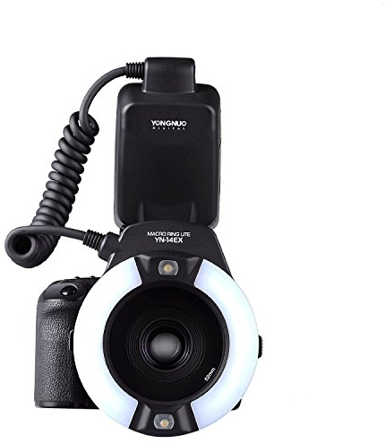 YONGNUO YN-14EX - Anillo macro TTL flash de luz + adaptador para Canon DSLR 6D 7D LF464