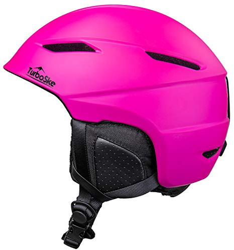 TurboSke Ski & Snowboard Helmet - Audio Compatible for Men, Women & Youth (M, Pink)