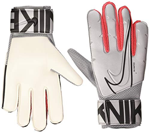 Nike NK GK Match-FA19 Gants de Foot Metallic Silver/Laser Crimson/(Black) FR: XL (Taille Fabricant: 9)