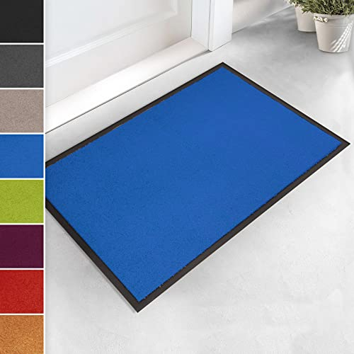Joy Dirt Trapper Floor Mat | Use & Wash | Perfect Protection Against Dirt and Moisture | 7 Vibrant Colours (43 x 60 cm, Blue)
