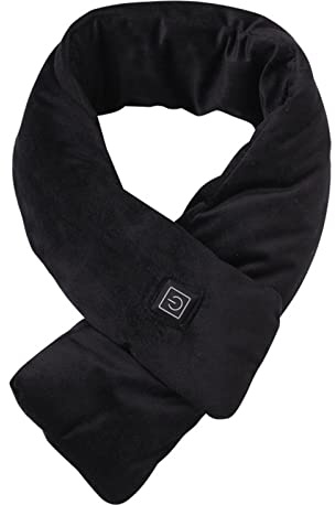 Sciarpa riscaldante USB, scaldacollo elettrico, 3 livelli di temperatura, regolabile, unisex, invernale, caldo, può essere lavata in 8 combinazioni di colori (nero)