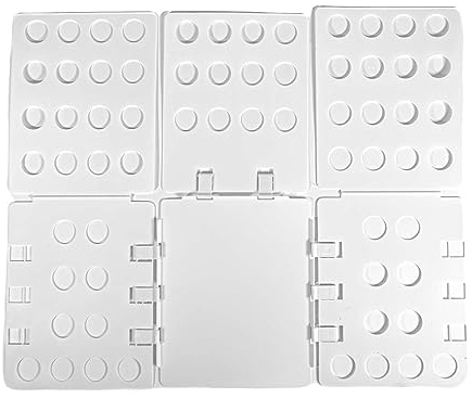 INTIRILIFE Faltbrett Kleiderfalthilfe in Weiß - 67.5 x 58 cm - Wäschefalter für schnelles Zusammenlegen von Kleidung Klamotten Hemden T-Shirts Pullover