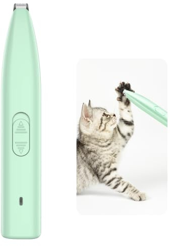 Lotvic Schermaschine Hund Pfoten Leise, Schermaschine Hund Katze, Elektrischer Haustier Haarschneider, Hundeschermaschine Pfotentrimmer für Hunde, Katzen, Pfoten, Augen, Gesicht, Körper, Grün