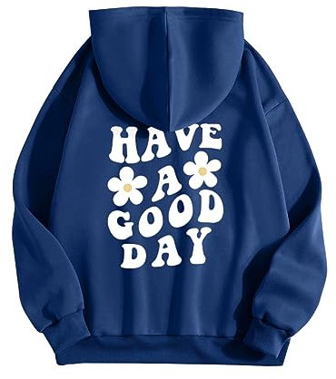 Fulidngzg Pullover Teenager Mädchen Locker mit Kapuze Kapuzenpullover Letter Print Hippie Hoodie Grosse Grössen E-Girl Aesthetic Hoody Sweatshirt 90er Oversized Elegant Pulli